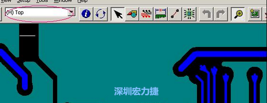 如果圖形像下圖一樣無(wú)法顯示鉆孔，只須圖（186）將紅色圈住的活動(dòng)層改為當(dāng)前顯示層即可。