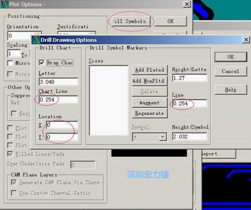 轉(zhuǎn)孔圖時(shí)也需在Customize Document欄點(diǎn)擊Option，在彈出的Plot Options-窗口中選擇Drill Symbols