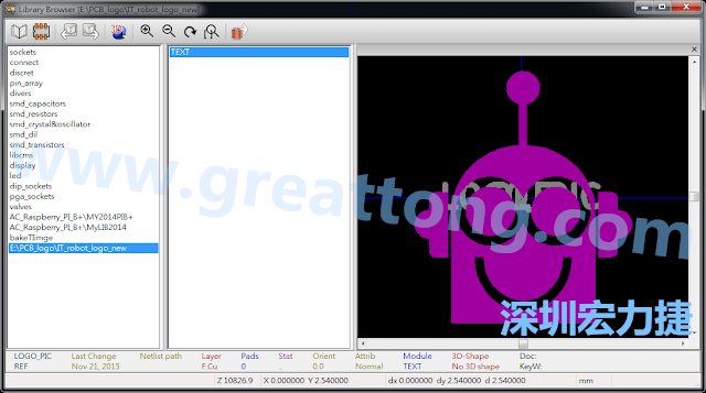 目前這個(gè)Library IT_robot_logo_new.mod 只有一個(gè)footprint。如何增加更多footprint 到這個(gè)library 中呢?