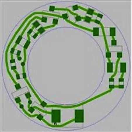 圖6：PCB布線例子：(a)拓?fù)涫阶詣硬季€器(完成了100%導(dǎo)線的布線)；